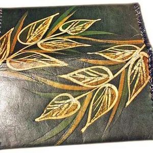 LEATHER WALLET, ARTIST-MADE, ONE-OF-A-KIND LOST WAX METHOD, MADE IN BRAZIL,